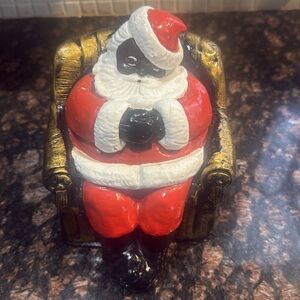 VTG Black Sitting Santa Christmas Holiday African collectors rare